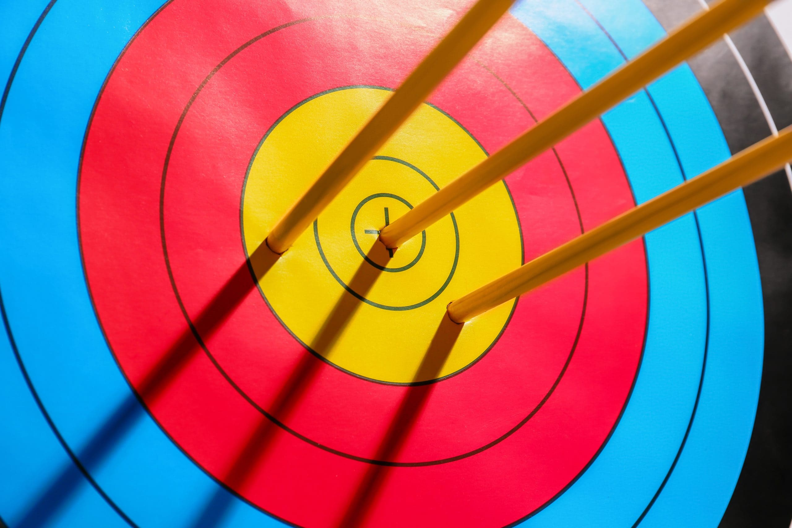 Måltavla med pilar.