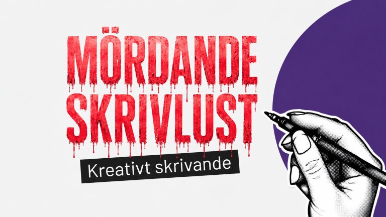 Penna som skriver med bokstäver som droppar blod.
